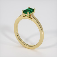 0.79 Ct. Emerald Ring, 18K Yellow Gold 2