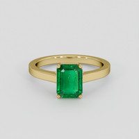 1.72 Ct. Emerald Ring, 18K Yellow Gold 1