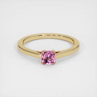0.39 Ct. Pink Sapphire Ring, 18K Yellow Gold 1
