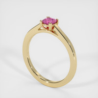 0.39 Ct. Pink Sapphire Ring, 18K Yellow Gold 2