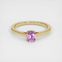 0.51 Ct. Pink Sapphire Ring, 18K Yellow Gold 1