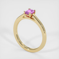 0.51 Ct. Pink Sapphire Ring, 18K Yellow Gold 2