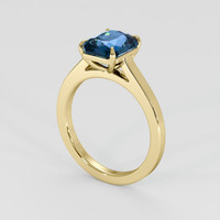 2.54 Ct. Greenish Blue Sapphire Ring, 18K Yellow Gold 2