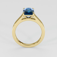 2.54 Ct. Greenish Blue Sapphire Ring, 18K Yellow Gold 3