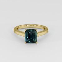 3.00 Ct. Greenish Blue Sapphire Ring, 18K Yellow Gold 1