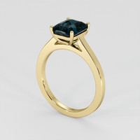 3.00 Ct. Greenish Blue Sapphire Ring, 18K Yellow Gold 2