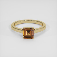 1.24 Ct. Yellowish Brown Sapphire Ring, 18K Yellow Gold 1