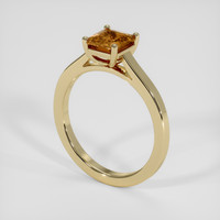 1.24 Ct. Yellowish Brown Sapphire Ring, 18K Yellow Gold 2