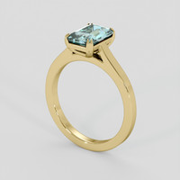 2.00 Ct. Bluish Green Sapphire Ring, 18K Yellow Gold 2