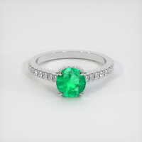 1.10 Ct. Emerald Ring, Platinum 950 1