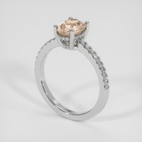 1.10 Ct. Peach Morganite Ring, Platinum 950 2