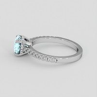 1.36 Ct. Blue Aquamarine Ring, Platinum 950 4