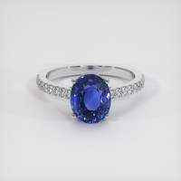 3.10 Ct. Blue Sapphire Ring, Platinum 950 1