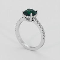 2.11 Ct. Bluish Green Sapphire Ring, Platinum 950 2