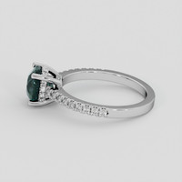 2.11 Ct. Bluish Green Sapphire Ring, Platinum 950 4