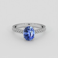 1.92 Ct. Blue Sapphire Ring, Platinum 950 1