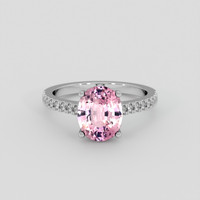 2.65 Ct. Pink Sapphire Ring, Platinum 950 1