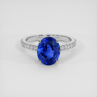 4.00 Ct. Blue Sapphire Ring, Platinum 950 1