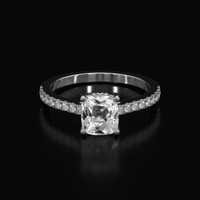 2.06 Ct. White Sapphire Ring, Platinum 950 1