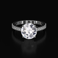 2.91 Ct. White Sapphire Ring, Platinum 950 1