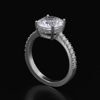 2.91 Ct. White Sapphire Ring, Platinum 950 2