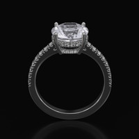 2.91 Ct. White Sapphire Ring, Platinum 950 3