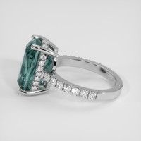 7.47 Ct. Bluish Green Sapphire Ring, Platinum 950 4