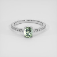 0.85 Ct. Yellowish Green Sapphire Ring, Platinum 950 1
