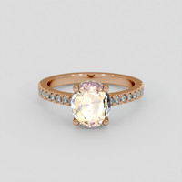 2.03 Ct. Peach Sapphire Ring, 14K Rose Gold 1