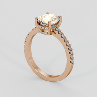 2.03 Ct. Peach Sapphire Ring, 14K Rose Gold 2