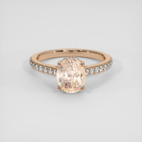 2.77 Ct. Peach Sapphire Ring, 14K Rose Gold 1