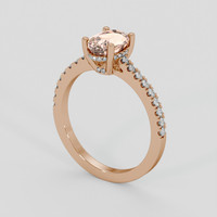 1.40 Ct. Peach Sapphire Ring, 14K Rose Gold 2