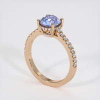 2.13 Ct. Bluish Purple Sapphire Ring, 18K Rose Gold 2