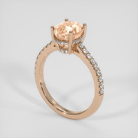 2.77 Ct. Peach Sapphire Ring, 18K Rose Gold 2