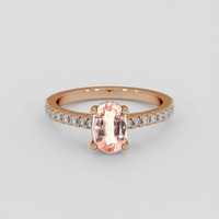 1.40 Ct. Peach Sapphire Ring, 18K Rose Gold 1