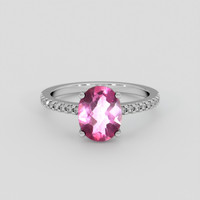 2.00 Ct. Pink Topaz Ring, Silver 1