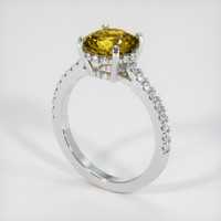 2.10 Ct. Yellowish Green Sphene (Titanite) Ring, 10K White Gold 2