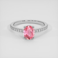 1.13 Ct. Padparadscha Sapphire Ring, 10K White Gold 1