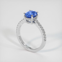 1.64 Ct. Blue Sapphire Ring, 10K White Gold 2
