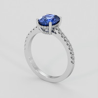 1.92 Ct. Blue Sapphire Ring, 10K White Gold 2