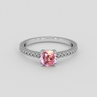 1.06 Ct. Padparadscha Sapphire Ring, 10K White Gold 1