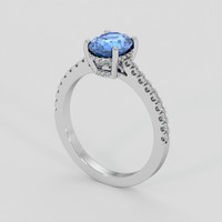 1.56 Ct. Blue Sapphire Ring, 10K White Gold 2