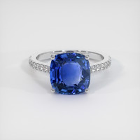 5.28 Ct. Blue Sapphire Ring, 10K White Gold 1