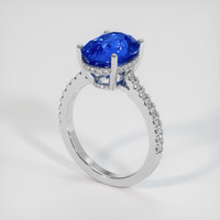 5.82 Ct. Blue Sapphire Ring, 10K White Gold 2
