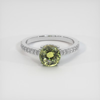 2.58 Ct. Greenish Yellow Sapphire Ring, 10K White Gold 1