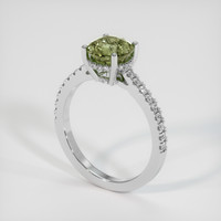 2.58 Ct. Greenish Yellow Sapphire Ring, 10K White Gold 2