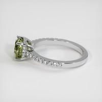 2.58 Ct. Greenish Yellow Sapphire Ring, 10K White Gold 4