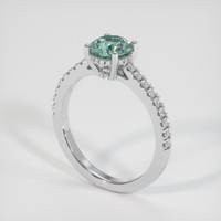 1.19 Ct. Greenish Blue Sapphire Ring, 10K White Gold 2