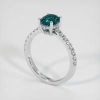 1.19 Ct. Greenish Blue Sapphire Ring, 10K White Gold 2