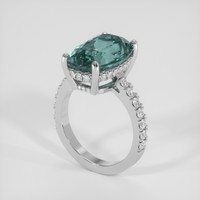 7.47 Ct. Bluish Green Sapphire Ring, 10K White Gold 2